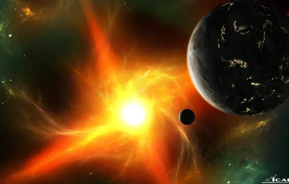 Space, stars, planets, icarus