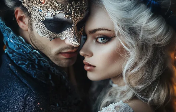 Look, girl, love, face, pose, portrait, makeup, mask