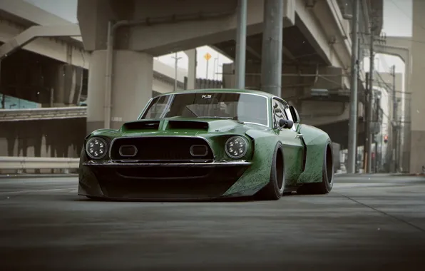 Asphalt, overpass, car, front, L.T.O GT500