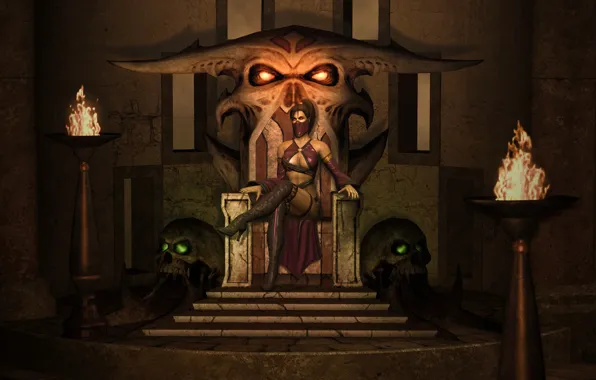 Picture the throne, mortal kombat, mileena, milina