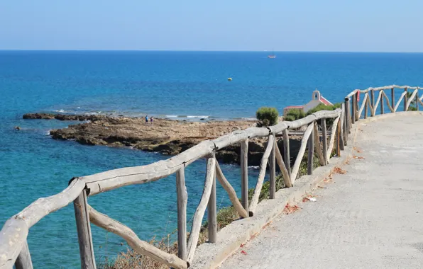 Picture road, sea, bridge, nature, the bridge