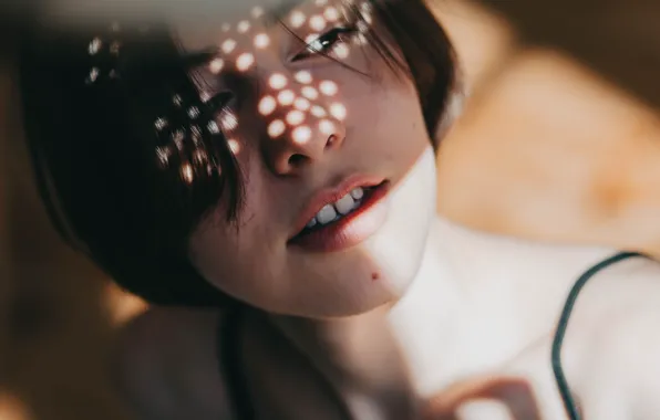 Lighting, mole, sponge, teeth, bangs, Taisia, Maxim Grachev