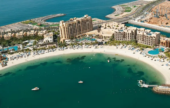 Picture sea, the city, resort, the view from the top, UAE, UAE, Al-Marjan Island, Hotel Marjan …
