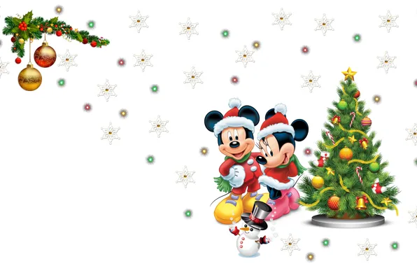 Picture mood, holiday, new year, lights, art, snowman, Disney, herringbone