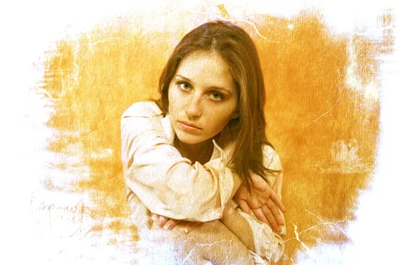 Colors, girl, beautiful, face, glance, canvas, Kide Fotoart