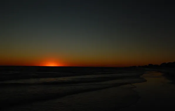 The sky, sunset, the ocean, shore, FL, horizon, USA, sky