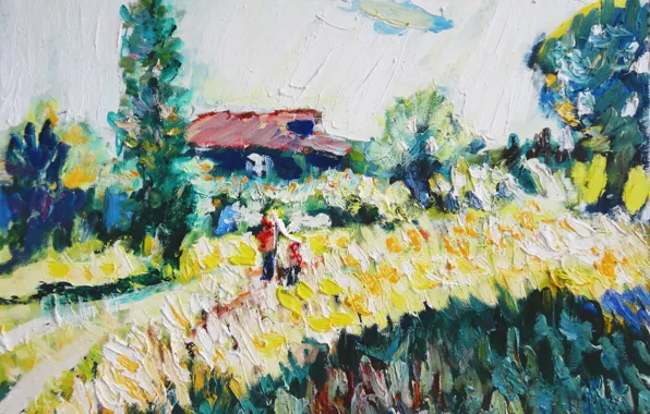 Landscape, flowers, nature, 2012, cottage, The petyaev, adult and child