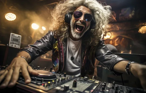 Glasses, Smile, Hair, Male, DJ, Joy, Digital art, Player