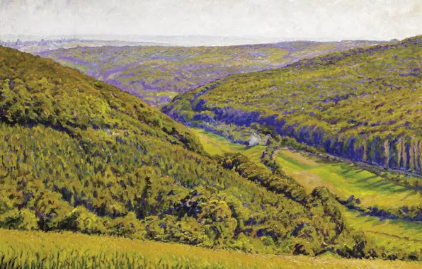 Picture landscape, mountains, picture, valley, Gustave Cariot, Gustave Cairo