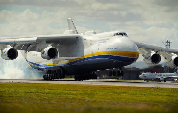 Picture The plane, Strip, Wings, Engines, Dream, Ukraine, Mriya, The an-225