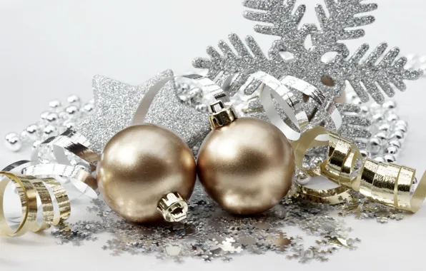 Decoration, snowflakes, balls, Christmas, New year, christmas, new year, happy