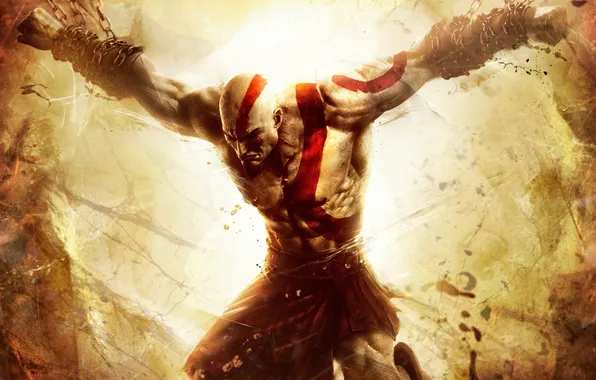 Pain, chain, Kratos, Kratos, PS3, scars, chained, Sony Computer Entertainment