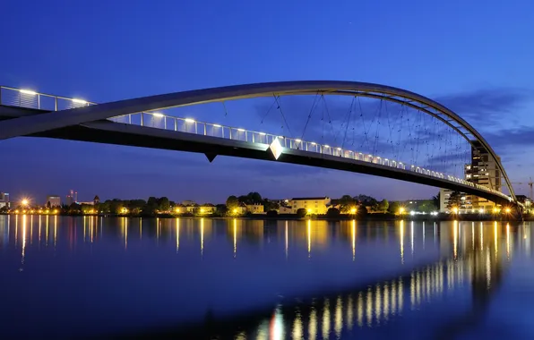 Bridge, river, border, Germany, Switzerland, Germany, night, France