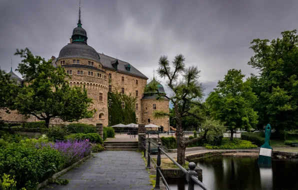 Picture pond, Park, castle, the bridge, bridge, park, Castle, pond