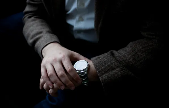 Time, watch, people, hands, jacket
