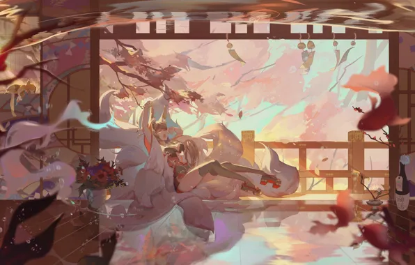 Girl, Cat, Fantasy