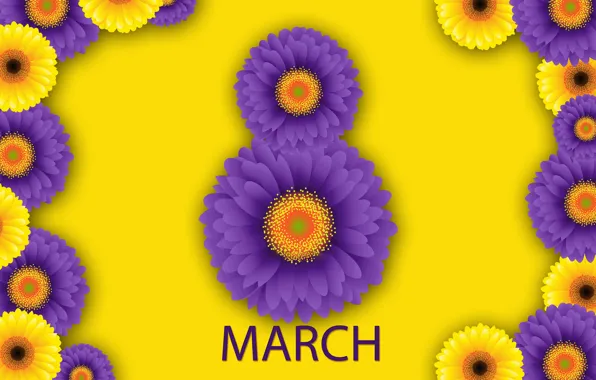 Flowers, happy, March 8, chrysanthemum, flowers, women's day, women's day