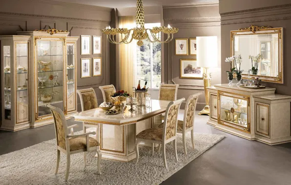 Design, table, chairs, interior, luxury, living room