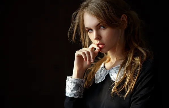 Wallpaper portrait, schoolgirl, sponge, curls, Nastya, Anastasia ...