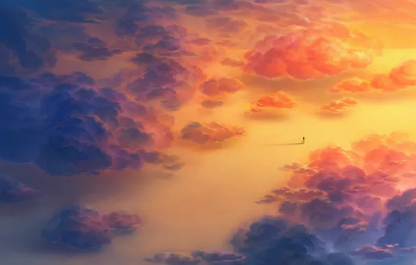 Clouds, Chair, Art, heriki (trkj)