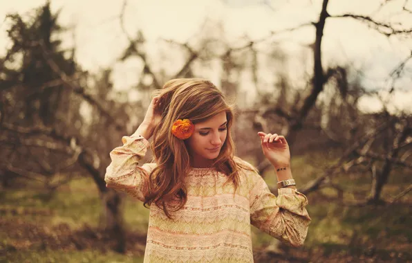 Flowers, portrait, blur