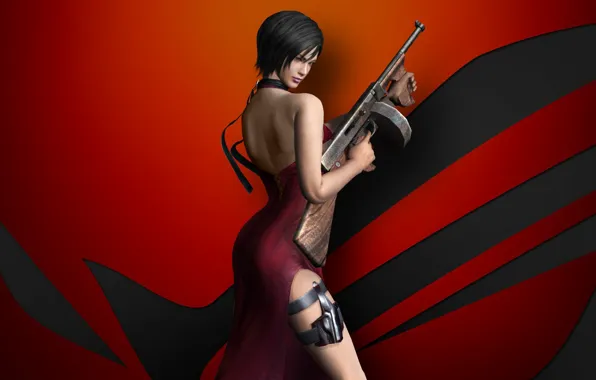 Picture gun, game, dress, weapon, spy, Asus, brunette, asian