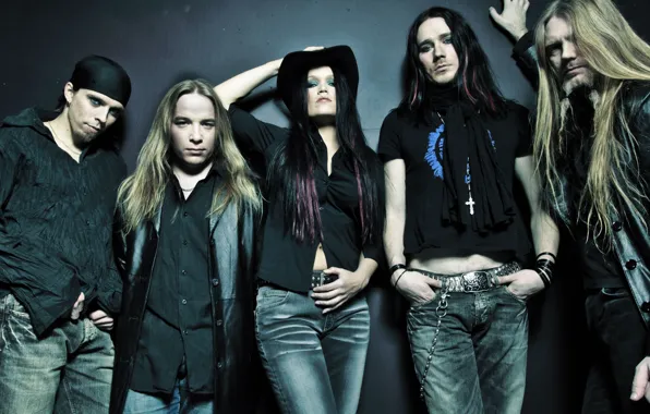 Picture girl, hat, Nightwish, tarja, marco, Jukka, Thomas, Erno