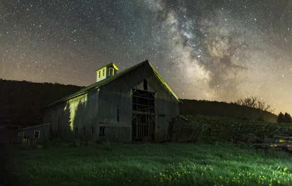 Night, The barn, Zvezdnoe the sky