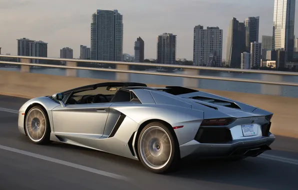 Picture road, speed, supercar, roadster, LP700-4, Lamborghini, Lamborghini Aventador