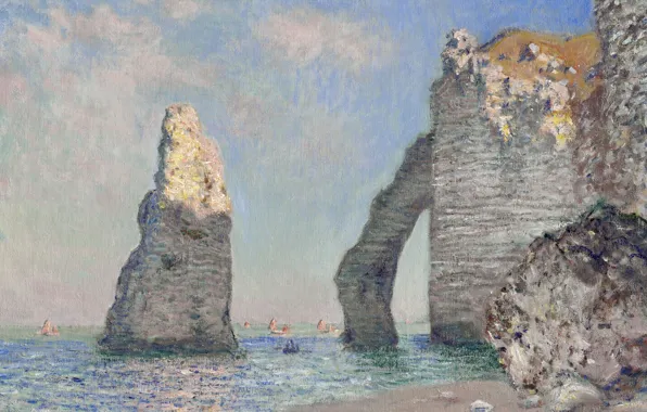 Picture picture, seascape, Claude Monet, The rock Needle and the Port daval