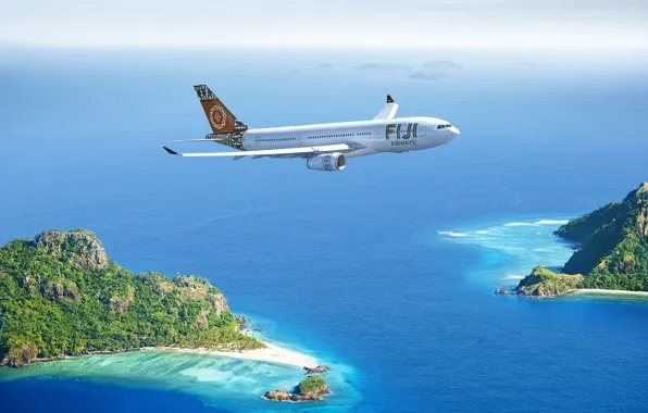 Picture flight, the ocean, the plane