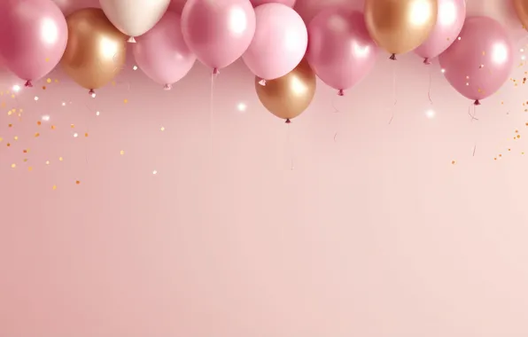 Balls, balloons, holiday, balls, sequins, Christmas, New year, pink