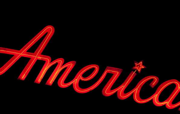 Picture text, lights, neon, America
