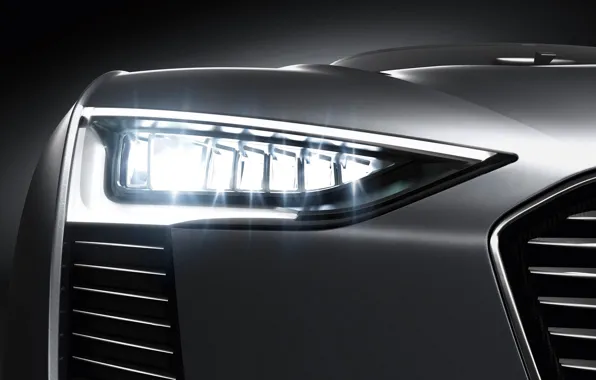 Macro, light, Audi, headlight, grille