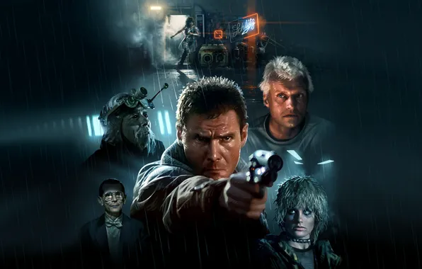 Picture Harrison Ford, Blade Runner, Cyberpunk