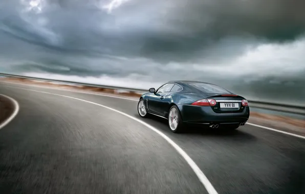 Clouds, coupe, speed, track, Jaguar, XKR, 2007, Portfolio