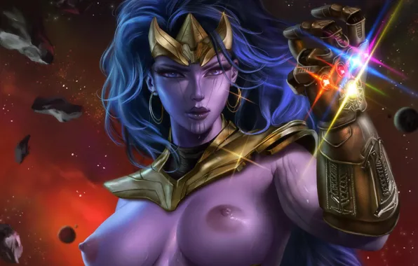 Cinema, girl, armor, boobs, woman, big, breast, blue eyes
