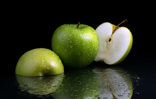 Macro, background, apples