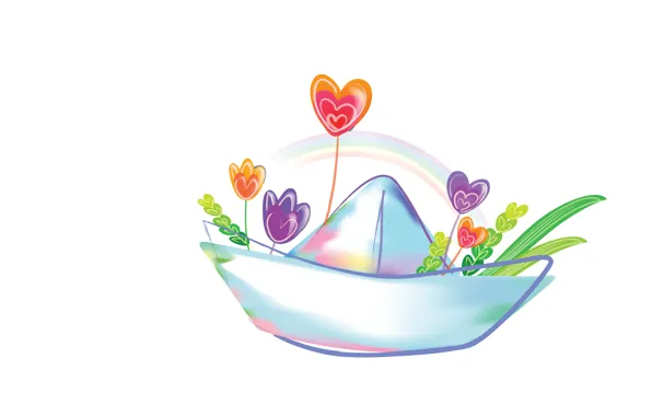 Picture vector, art, boat, children's