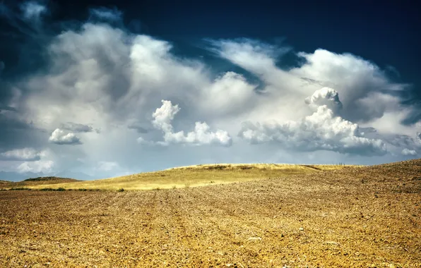 The sky, Clouds, Field, Landscape, Zsolt
