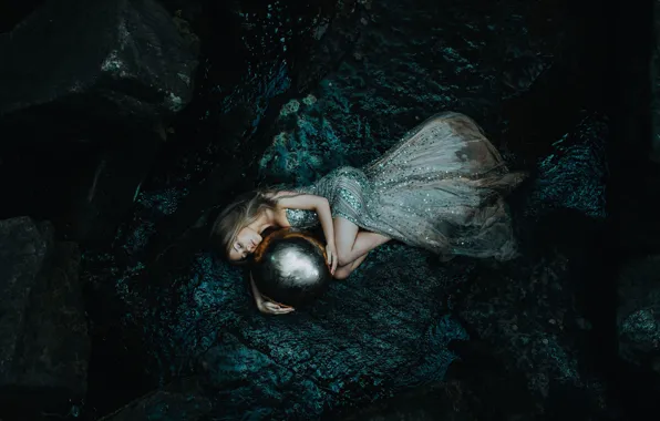 Girl, ball, sleep, dress, sleeping, Daughter of the sea