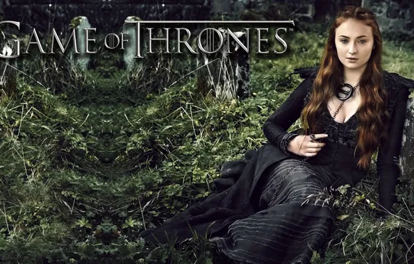 Dress, fantasy, the series, brown hair, in black, Game of Thrones, Game of thrones, Sophie …