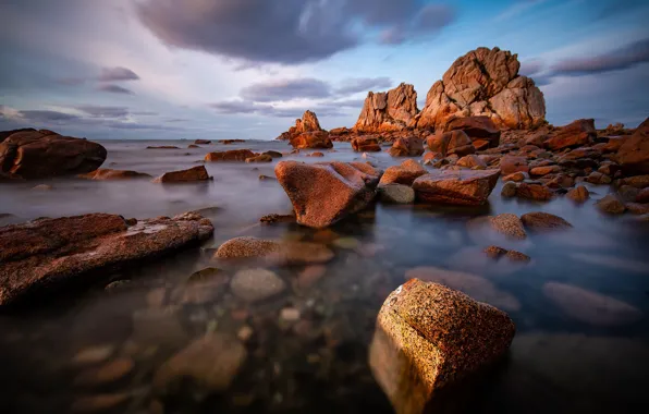 Stones, rocks, coast, France, Brittany