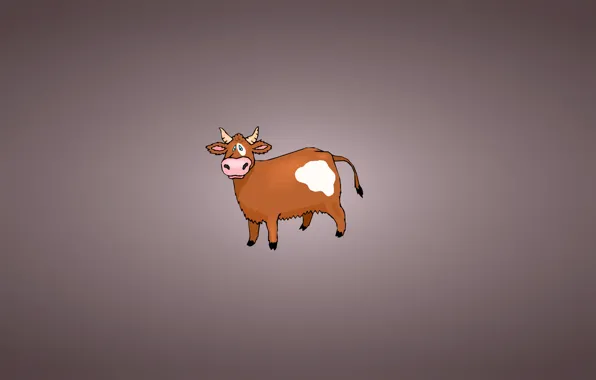 Cow, minimalism, tail, horns, spot, cow, Bessie