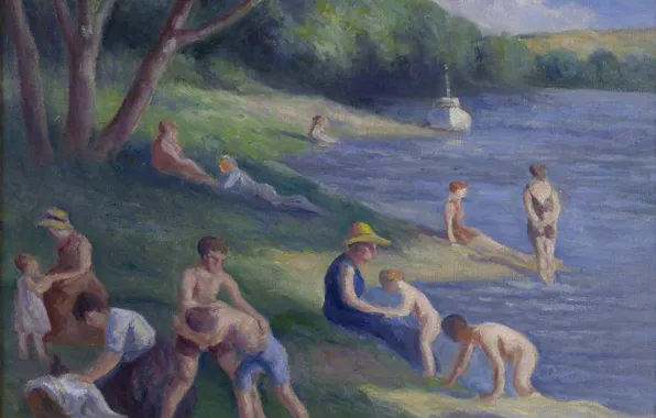 Picture, 1929, genre, Maximilien Luce, Maximilien Luce, The beach in Mercure