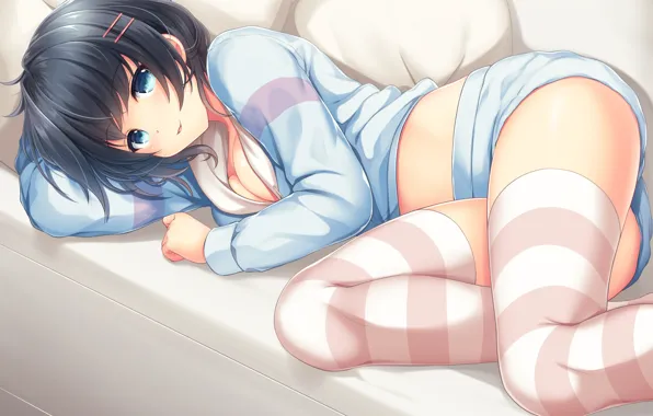 Girl, Sofa, Lies, Art, nametakenoko