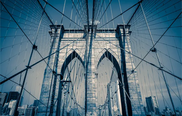 New York, support, USA, Brooklyn bridge
