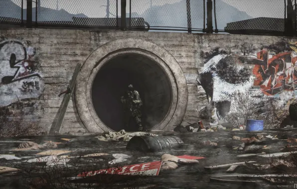 Garbage, graffiti, warrior, Outbreak, collector