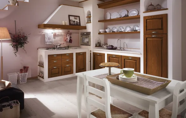 Style, Villa, interior, Italy, kitchen, dining room, dining area, Italian design