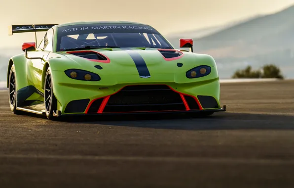 Aston Martin, Vantage, racing car, front view, 2018, GTE